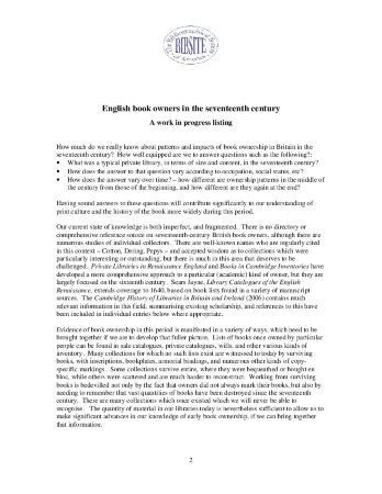 English Book Owners in the Seventeenth Century