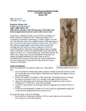 Syllabus: A Yorkshire Miscellany